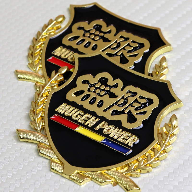 Mugen Gold 3D Metal Emblem Sticker x2 - Image 3