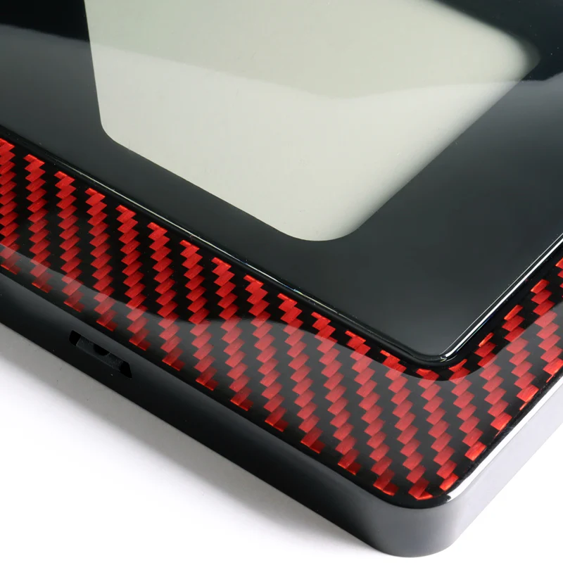 JDM MUGEN POWER Real Carbon Fiber License Plate Cover Protector Red Shield Frame with Bracket For Honda - Image 3