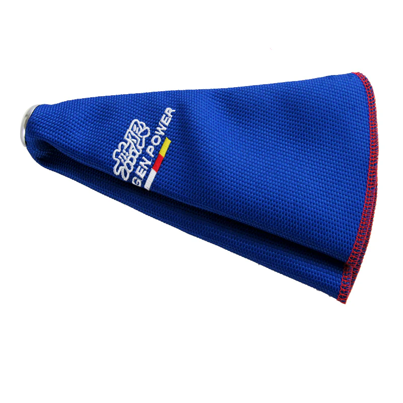 Mugen Red Stitched Blue Fabric Shifter Boot Cover - Image 4