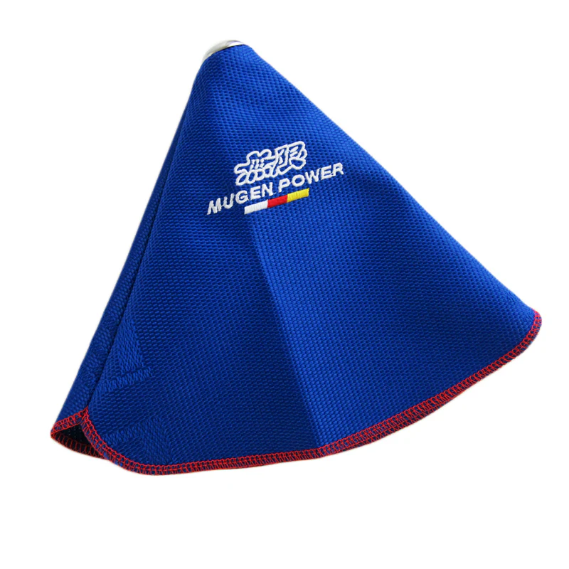 Mugen Red Stitched Blue Fabric Shifter Boot Cover - Image 5