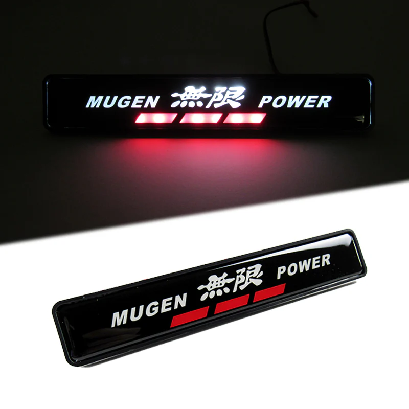 Mugen Set Black 3D Emblem (17CM) with Mugen Power LED Logo Illuminated Badge - Image 2