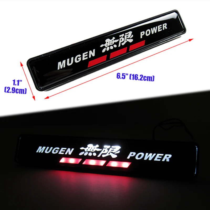 Mugen Set Black 3D Emblem (17CM) with Mugen Power LED Logo Illuminated Badge - Image 7