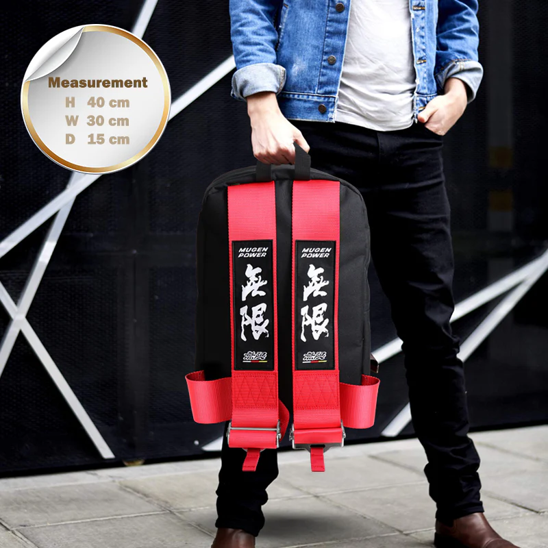 Mugen Set Bride Gradation Cloth Backpack with Red Harness Adjustable Shoulder Straps with Keyring Keychain Tag - Image 5
