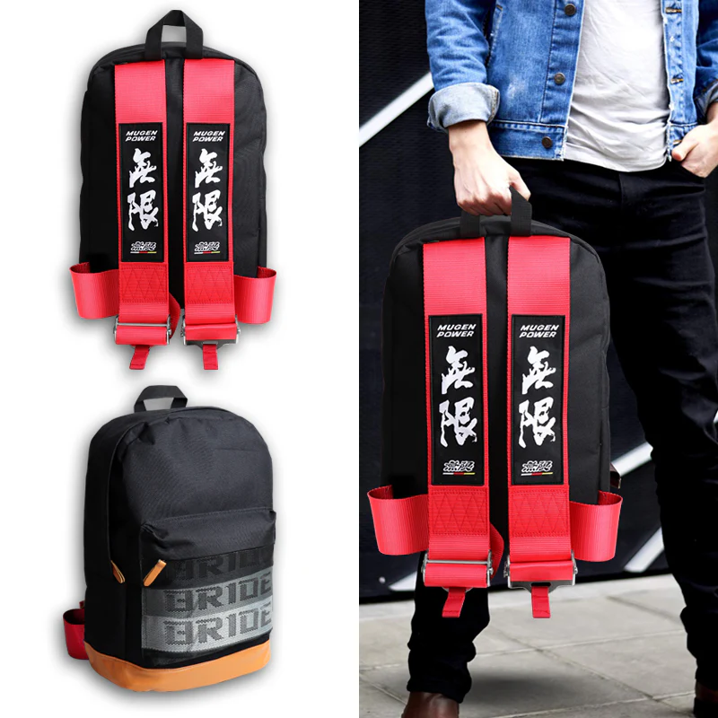 Mugen Set Bride Gradation Cloth Backpack with Red Harness Adjustable Shoulder Straps with Keyring Keychain Tag - Image 8