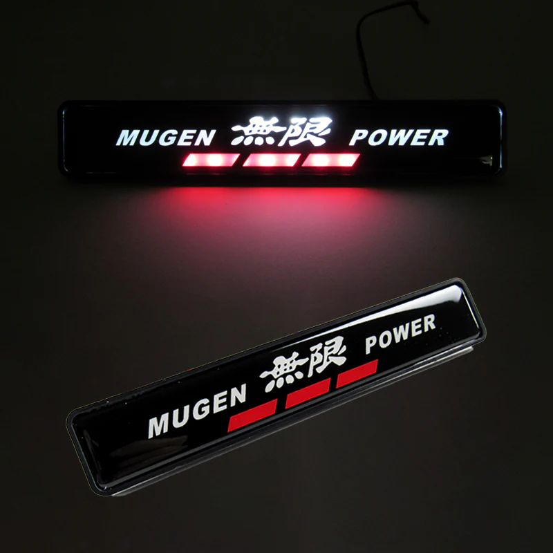 Mugen Set Red & Chrome 3D Emblem (11CM) with Mugen Power LED Logo Illuminated Badge - Image 3