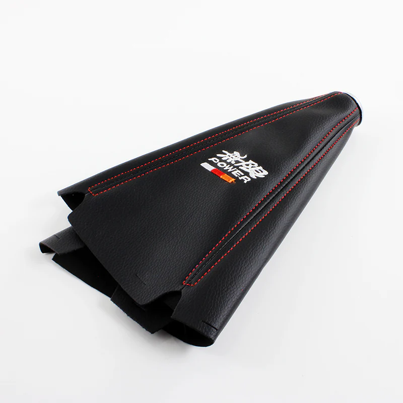 Mugen Red Stitched Black PVC Leather Shifter Boot Cover - Image 2