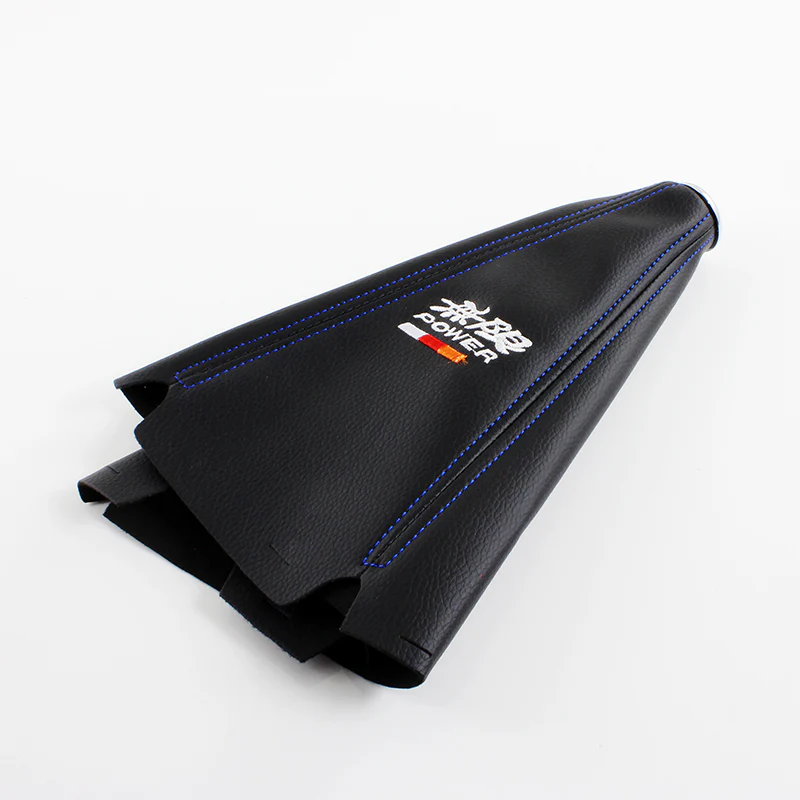 Mugen Blue Stitched Black PVC Leather Shifter Boot Cover - Image 2