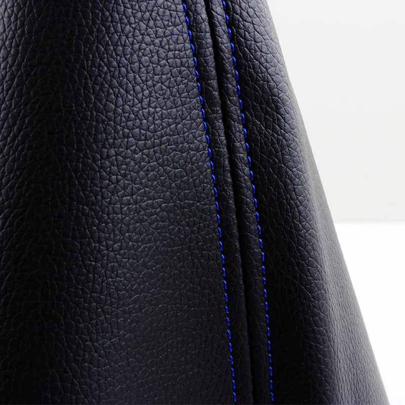 Mugen Blue Stitched Black PVC Leather Shifter Boot Cover - Image 5