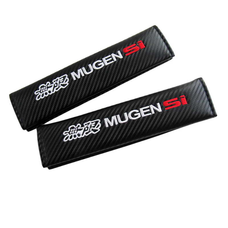Mugen SI Black Carbon Fiber Look Seat Belt Cover x2 - Image 5