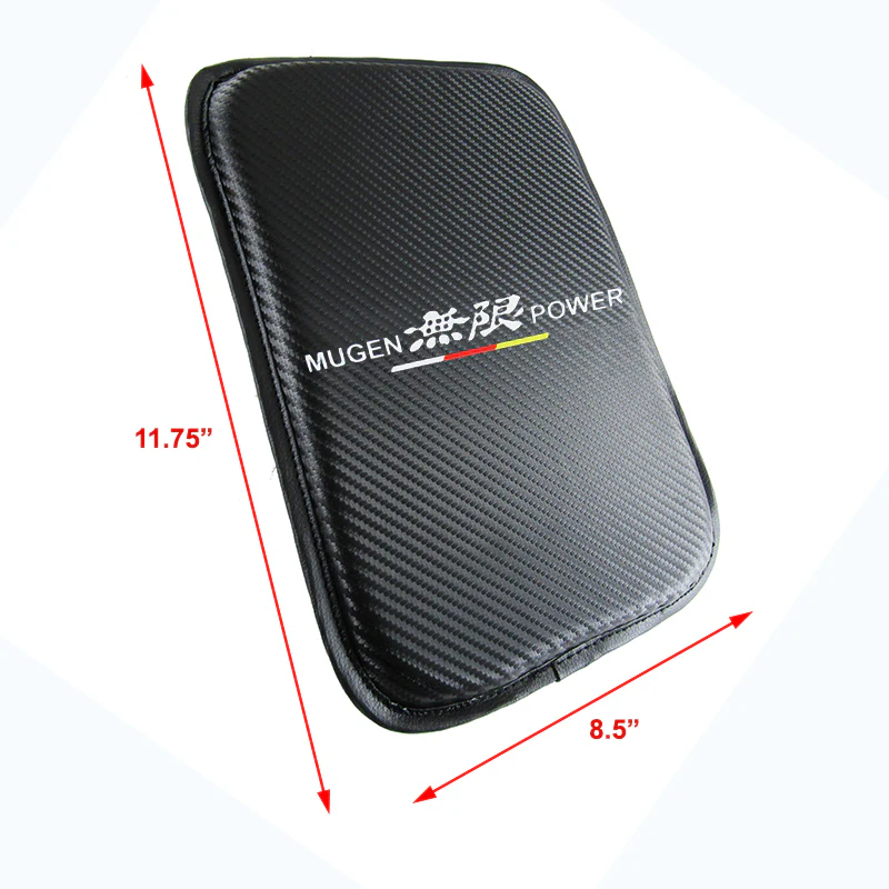 Mugen Set Car Center Console Armrest Cushion Mat Pad Cover with LED Cup Coaster Set - Image 2