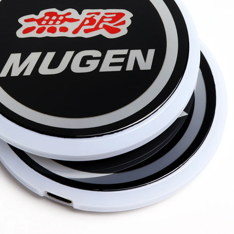 Mugen Set Car Center Console Armrest Cushion Mat Pad Cover with LED Cup Coaster Set - Image 4