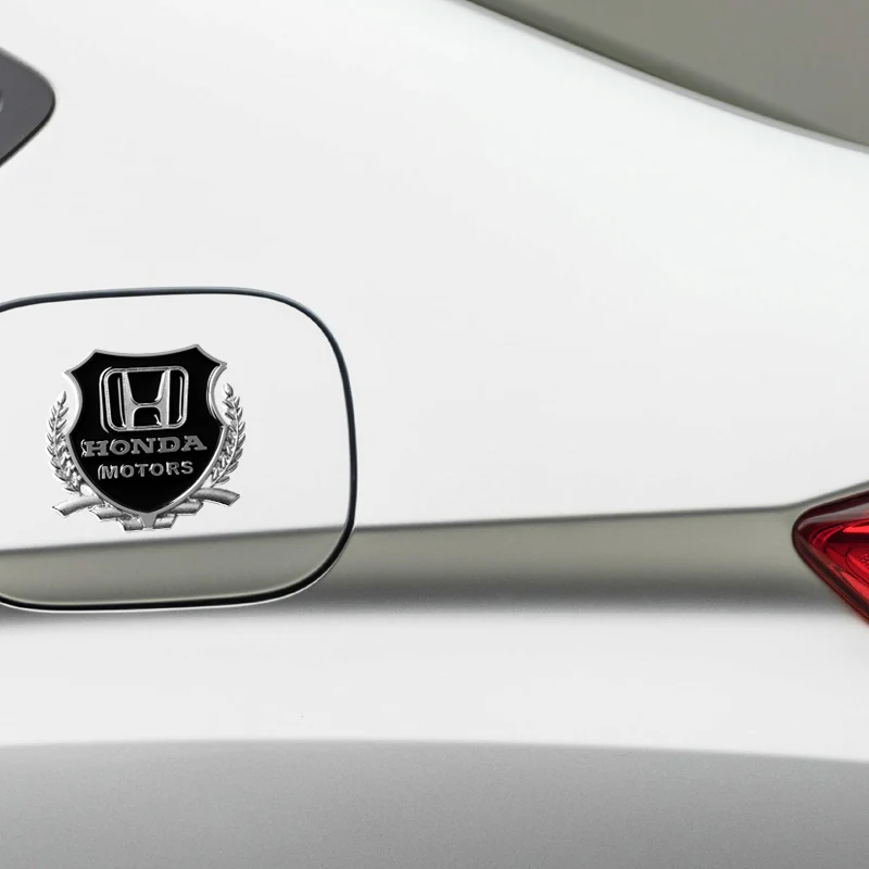 Honda Silver 3D Metal Emblem Sticker x2 - Image 3