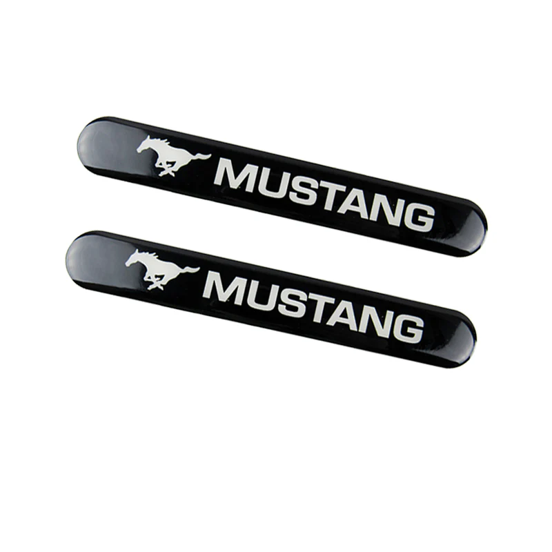 Mustang Black Car Door Rear Trunk Side Fenders Bumper Badge Scratch Guard Sticker New 4 pcs - Image 2