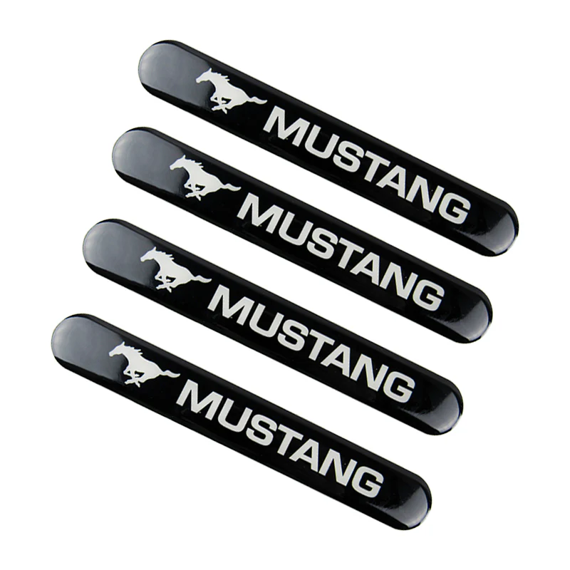 Mustang Black Car Door Rear Trunk Side Fenders Bumper Badge Scratch Guard Sticker New 4 pcs - Image 5