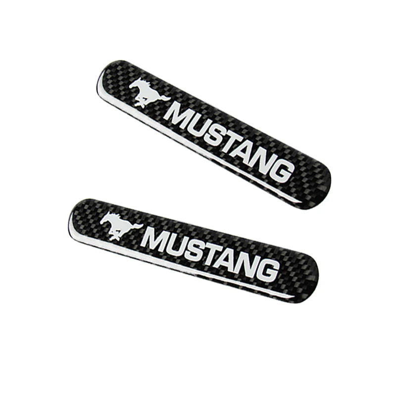 Mustang Carbon Fiber Car Door Rear Trunk Side Fenders Bumper Badge Scratch Guard Sticker New 2 pcs - Image 2