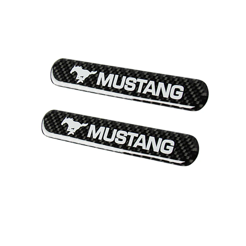 Mustang Carbon Fiber Car Door Rear Trunk Side Fenders Bumper Badge Scratch Guard Sticker New 2 pcs - Image 4