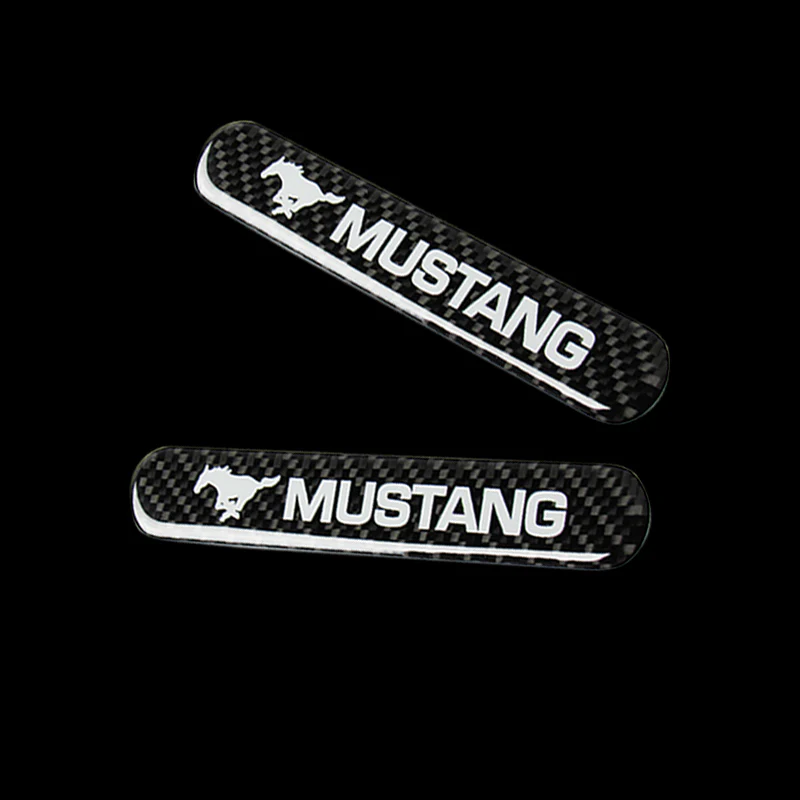 Mustang Carbon Fiber Car Door Rear Trunk Side Fenders Bumper Badge Scratch Guard Sticker New 4 pcs - Image 2