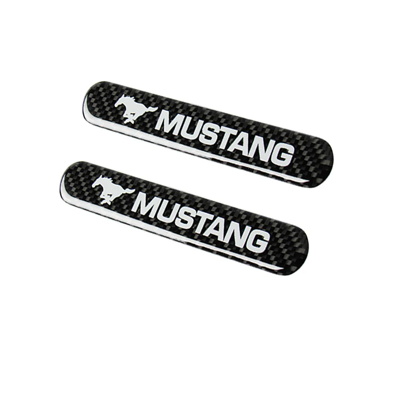 Mustang Carbon Fiber Car Door Rear Trunk Side Fenders Bumper Badge Scratch Guard Sticker New 4 pcs - Image 7