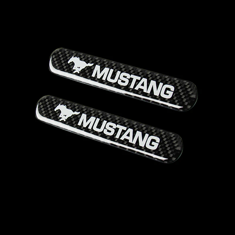 Ford Mustang Set LOGO Emblems with Silver Tire Valves Wheel Air Caps Keychain - US SELLER - Image 4