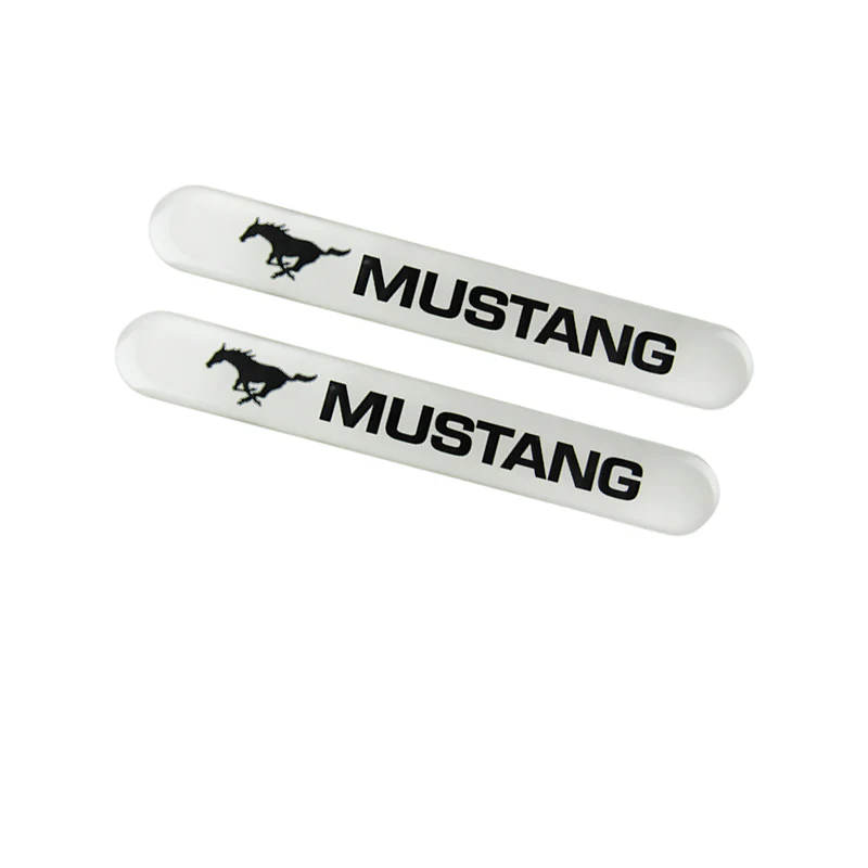 Mustang White Car Door Rear Trunk Side Fenders Bumper Badge Scratch Guard Sticker New 2 pcs - Image 3