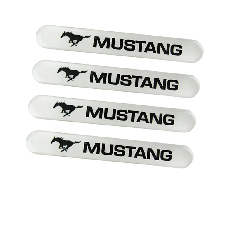 Mustang White Car Door Rear Trunk Side Fenders Bumper Badge Scratch Guard Sticker New 4 pcs - Image 13