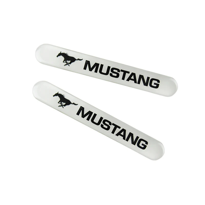 Mustang White Car Door Rear Trunk Side Fenders Bumper Badge Scratch Guard Sticker New 4 pcs - Image 5