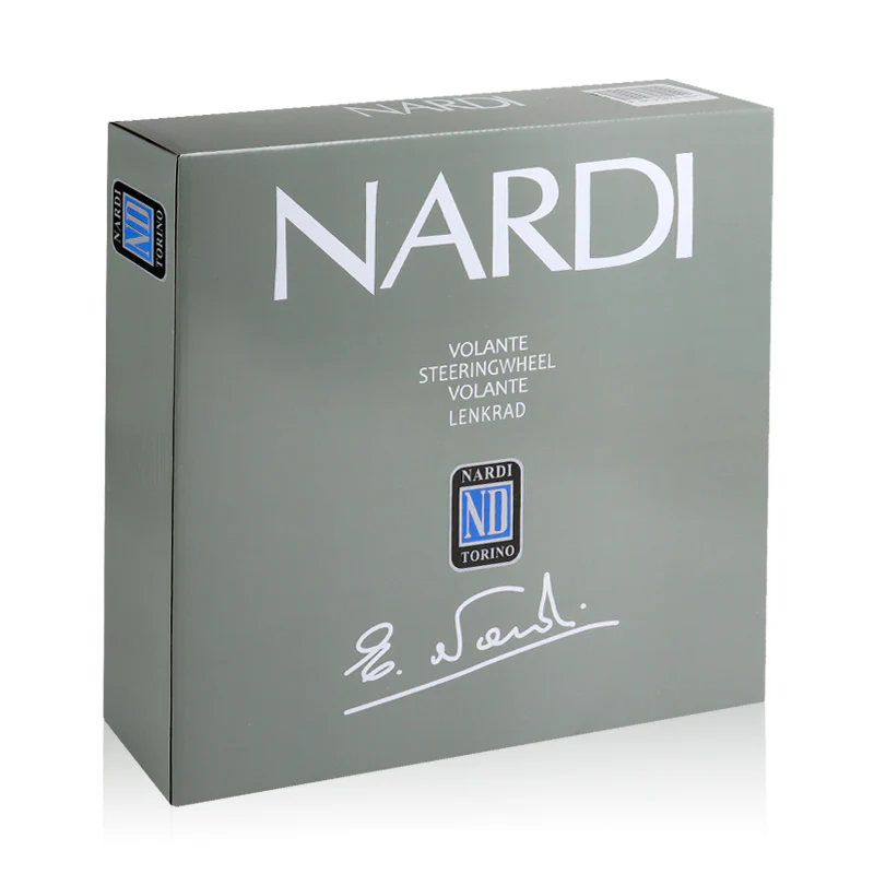 Nardi New 350MM/ 13.78" Black Leather with Red Stitching Steering Wheel with Nardi Logo Horn Button Black Spoke - Image 6