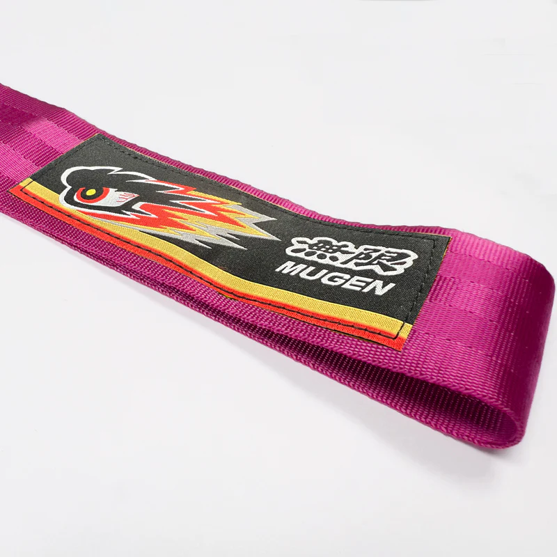 NEO CHROME FOR MUGEN RACING HIGH STRENGTH TOW PINK TOWING STRAP HOOK FOR HONDA BUMPER - Image 3