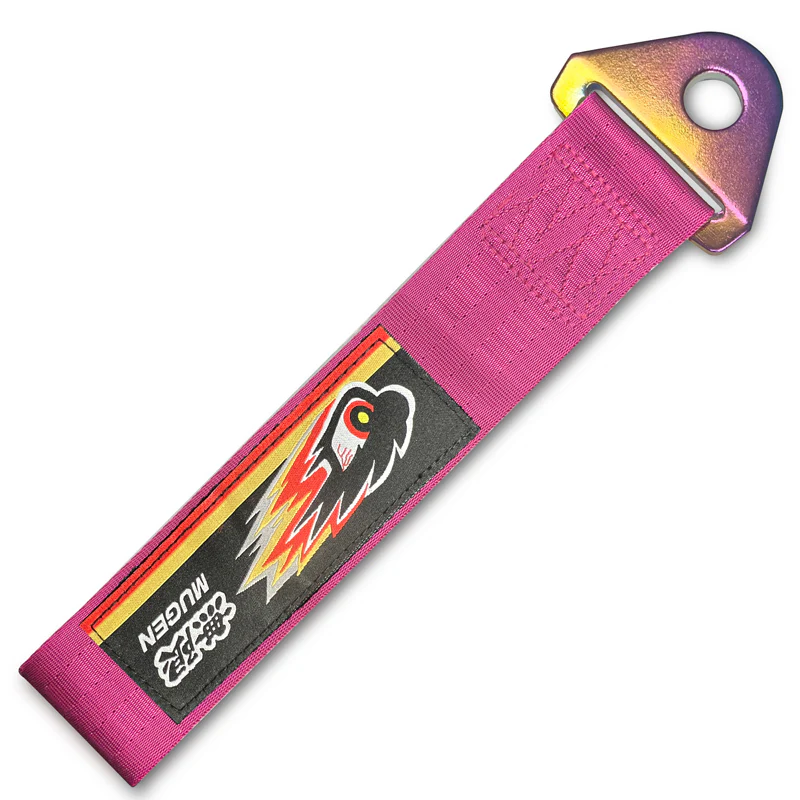NEO CHROME FOR MUGEN RACING HIGH STRENGTH TOW PINK TOWING STRAP HOOK FOR HONDA BUMPER - Image 9