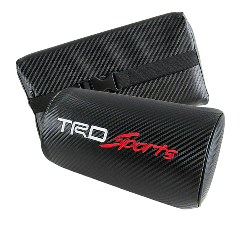 New 2pcs Set For JDM TRD Racing Car neck rest pillow & 2pcs Car seat belt cover - Image 2