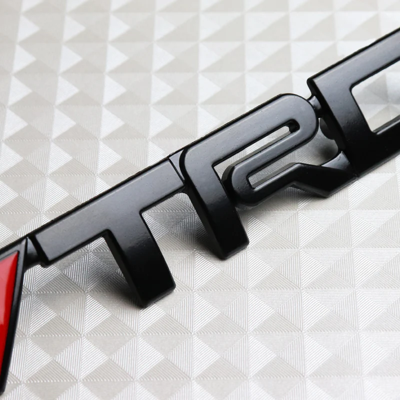 Toyota TRD Black 3D Emblem Badge for Front Grille with Screws - Image 2