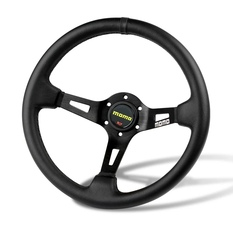 Black Line 350mm Racing Steering Wheel Microfiber Leather For YO momo hub X1 - Image 6