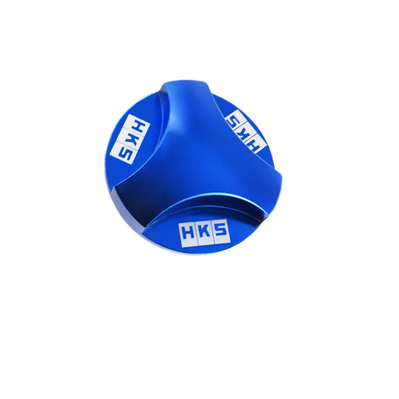 New Blue HKS Aluminum Hexagonal Racing Engine Oil Filler Cap For MITSUBISHI - Image 2