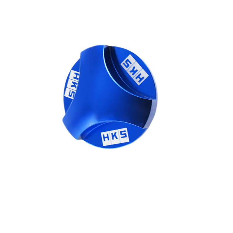 New Blue HKS Aluminum Hexagonal Racing Engine Oil Filler Cap For MITSUBISHI - Image 3