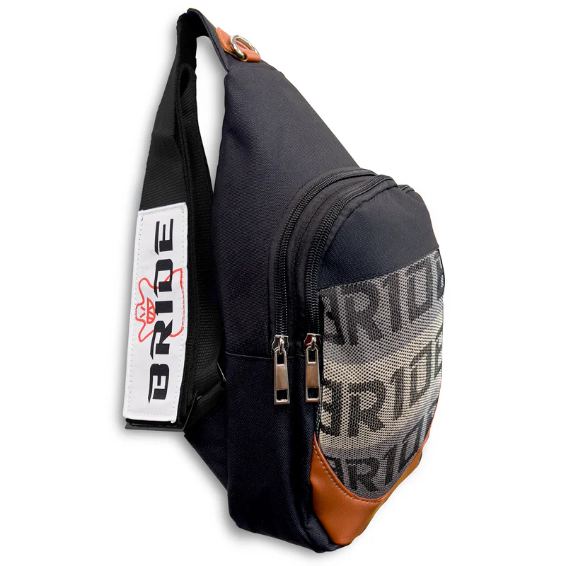 NEW BRIDE RACING BACKPACK BLACK GRADATION CROSSBODY SHOULDER BAG W/ BLACK STRAPS - Image 6