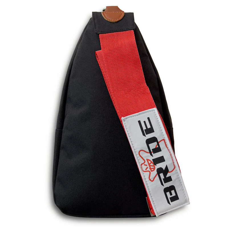 NEW BRIDE RACING BACKPACK BLACK GRADATION CROSSBODY SHOULDER BAG W/ RED STRAPS - Image 10