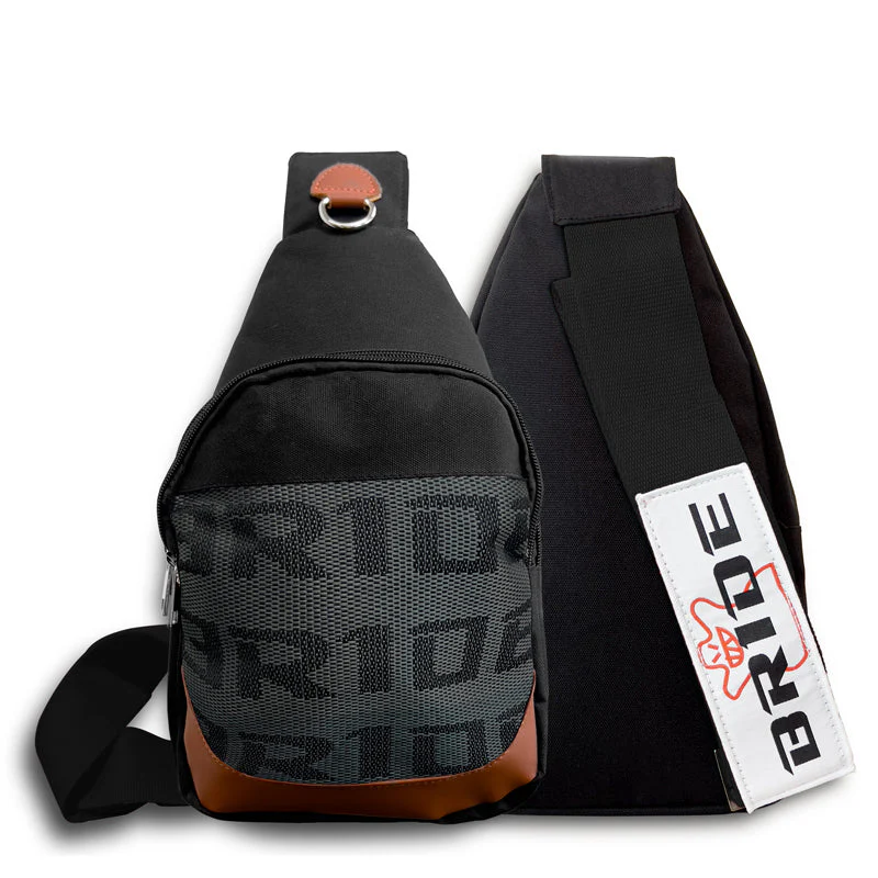 NEW BRIDE RACING BACKPACK BLACK STRAPS GRADATION CROSSBODY SHOULDER BAG W/ Blue KEYTAG - Image 2