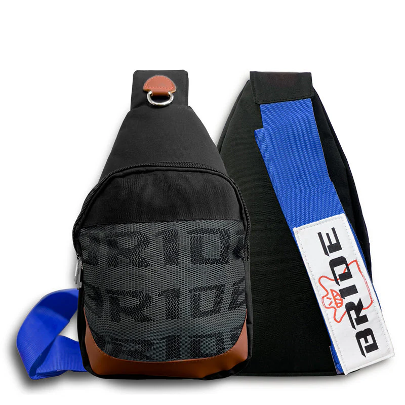 NEW BRIDE RACING BACKPACK BLUE STRAPS GRADATION CROSSBODY SHOULDER BAG W/ BLACK KEYTAG - Image 3