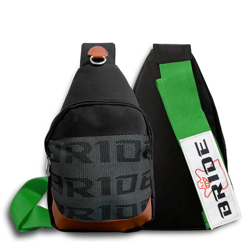 NEW BRIDE RACING BACKPACK GREEN STRAPS GRADATION CROSSBODY SHOULDER BAG W/ BLUE KEYTAG - Image 2