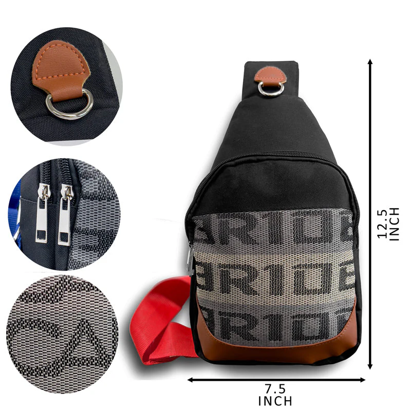NEW BRIDE RACING BACKPACK RED STRAPS GRADATION CROSSBODY SHOULDER BAG W/ BLACK KEYTAG - Image 7