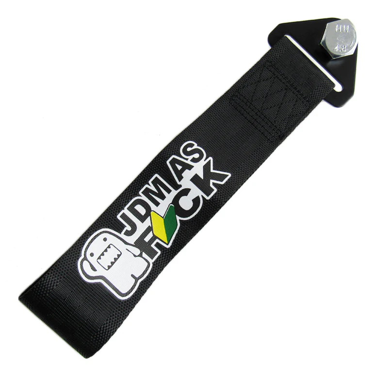 JDM AS FCK Black Racing Tow Strap for Front / Rear Bumper - Image 4