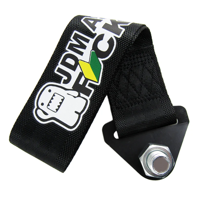 JDM AS FCK Black Racing Tow Strap for Front / Rear Bumper - Image 5