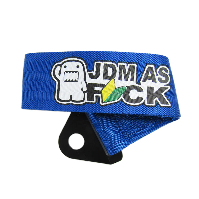 JDM AS FCK Blue Racing Tow Strap for Front / Rear Bumper - Image 4