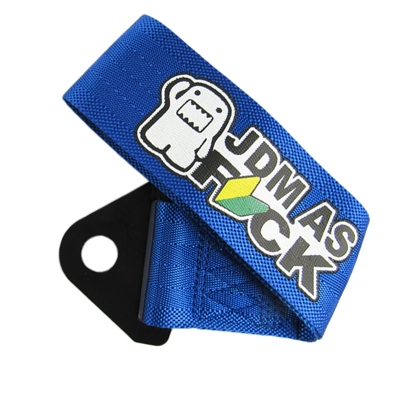 JDM AS FCK Blue Racing Tow Strap for Front / Rear Bumper - Image 5