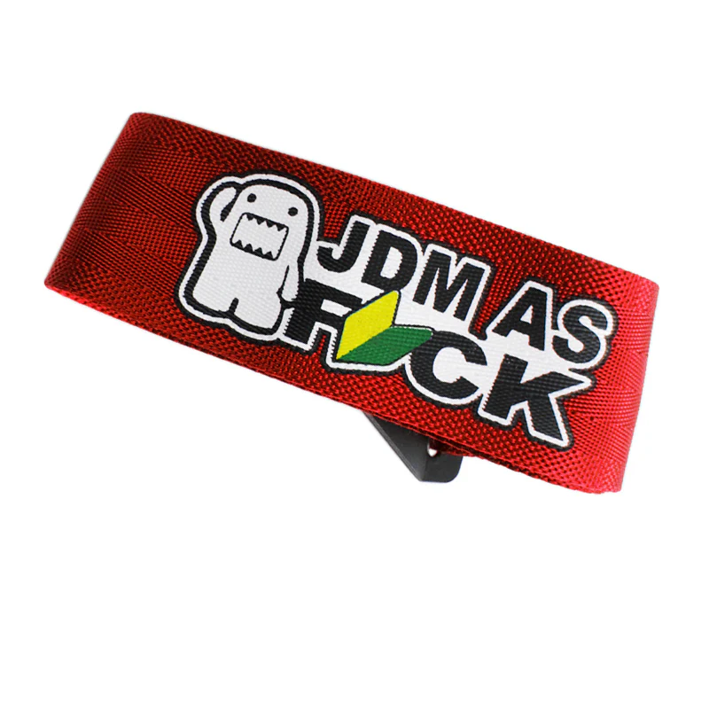 JDM AS FCK Red Racing Tow Strap for Front / Rear Bumper - Image 4