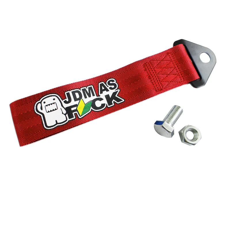 JDM AS FCK Red Racing Tow Strap for Front / Rear Bumper - Image 5