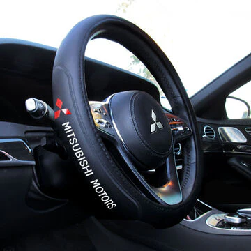 New Faux Leather For MITSUBISHI Black 15" Diameter Car Auto Steering Wheel Cover - Image 4