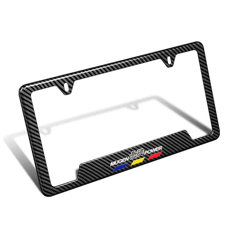 New For MUGEN POWER HONDA Carbon Fiber Look License Plate Frame ABS X1 - Image 2