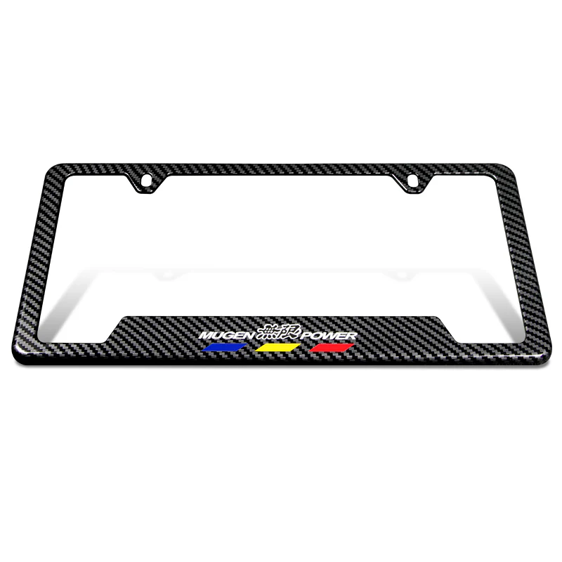 New For MUGEN POWER HONDA Carbon Fiber Look License Plate Frame ABS X1 - Image 4
