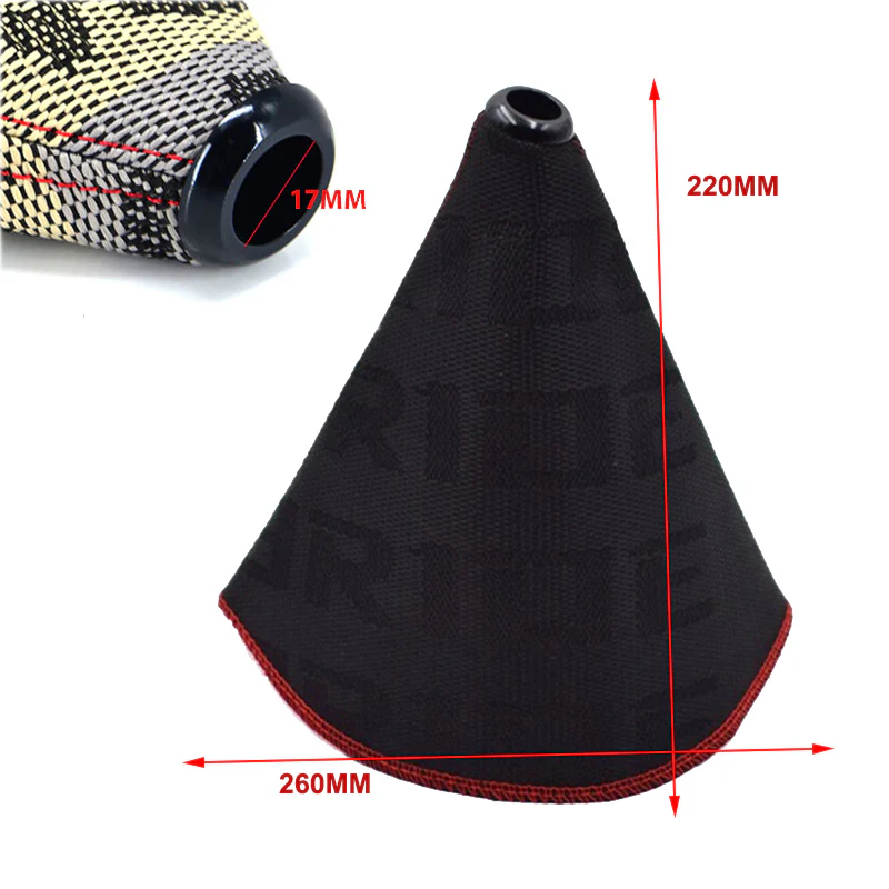 New JDM Bride Racing Hyper Fabric shift knob Shifter Boot Cover MT/AT Black X1 - Image 3
